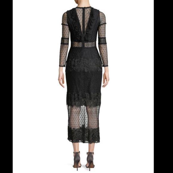 Alexis Elize Long-Sleeve Lace Midi Dress - Picture 2 of 5